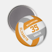 オレンジ色のグレーバレーチームカラー女の子たち マグネット (正面/裏面)