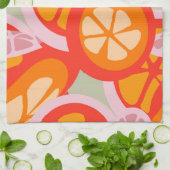 オレンジ色のグレープフルーツの夏の明るい果実 キッチンタオル (折り畳み)