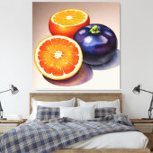 オレンジ色のグローの水色 キャンバスプリント (インサイチュ (寝室))