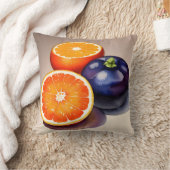 オレンジ色のグローの水色 クッション (ブランケット)