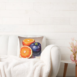 オレンジ色のグローの水色 クッション