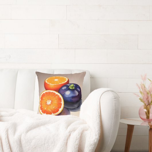 オレンジ色のグローの水色 クッション (ソファ)