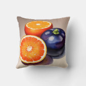 オレンジ色のグローの水色 クッション (裏面)