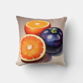 オレンジ色のグローの水色 クッション (正面)