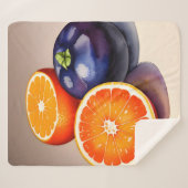 オレンジ色のグローの水色 シェルパブランケット (正面(横))