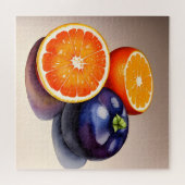 オレンジ色のグローの水色 ジグソーパズル (横)