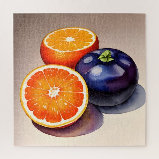 オレンジ色のグローの水色 ジグソーパズル (縦)