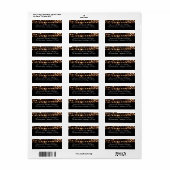 オレンジ色のグローストリングライトのエレガント住所 シール (フルシート)