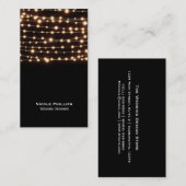 オレンジ色のグローストリングライトエレガント名刺 名刺 (正面/裏面)