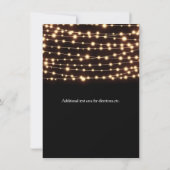 オレンジ色のグローストリングライトリハーサルディナーカード 招待状 (裏面)