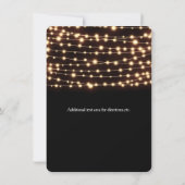 オレンジ色のグローストリングライトリハーサルディナーカード 招待状 (裏面)