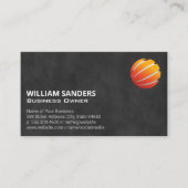 オレンジ色のグローブモダンロゴ 名刺 (正面)