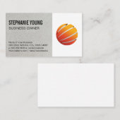 オレンジ色のグローブ企業のロゴ 名刺 (正面/裏面)