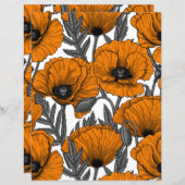 オレンジ色のケシが白 (正面/裏面)