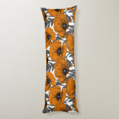 オレンジ色のケシが白 ボディピロー (裏面 (縦))