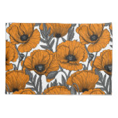 オレンジ色のケシが白 枕カバー (裏面-左)