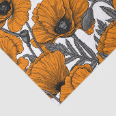 オレンジ色のケシが白 薄葉紙 (詳細)