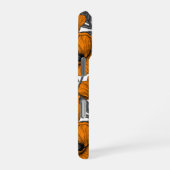 オレンジ色のケシが白 iPhoneケース (右側面)