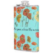 オレンジ色のケシの花'信仰を宇宙'アクア フラスク (左)