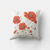 オレンジ色のケシの花 クッション (裏面)
