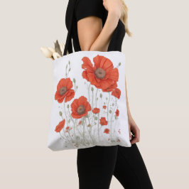 オレンジ色のケシの花 トートバッグ