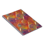 オレンジ色のコズミッククラウド反復パターン ノートブック (右側)