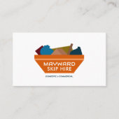 オレンジ色のゴミのスキップデザイン、Skip/Dumpster Company 名刺 (正面)