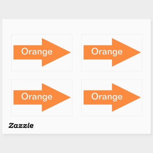 オレンジ色のサインのシール 長方形シール (シート)