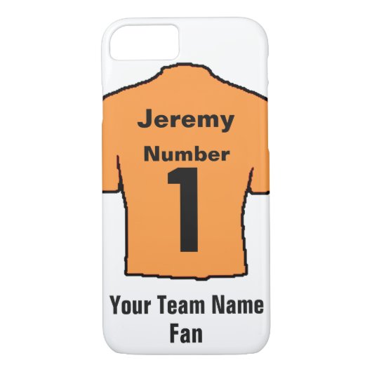 オレンジ色のサッカーシャツ名カスタマイズ前とチーム Case-Mate iPhoneケース (裏面)