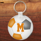 オレンジ色のサッカーチームの色の子供のスポーツギフト キーホルダー (裏面)