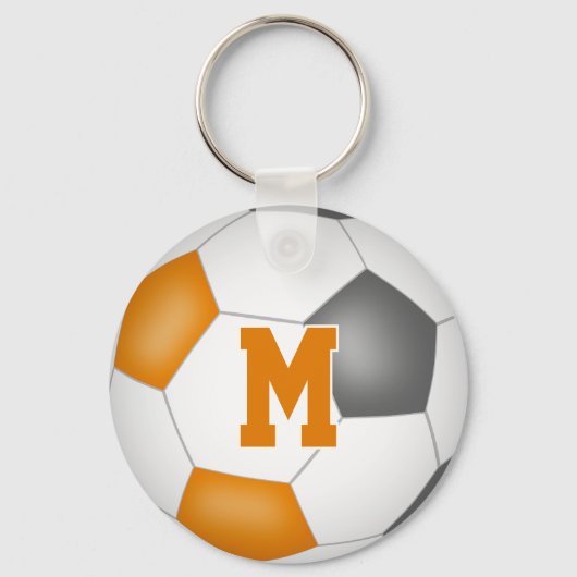 オレンジ色のサッカーチームの色の子供のスポーツギフト キーホルダー (裏面)