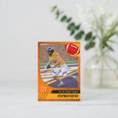 オレンジ色のサッカートレーディングカード スポーツ選手の写真 コーリングカード (スタンド正面)