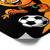 オレンジ色のサッカー選手 ポスター (角)