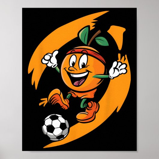 オレンジ色のサッカー選手 ポスター (正面)