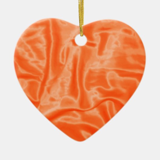 オレンジ色のサテン – クリスマス装飾 セラミックオーナメント (正面)