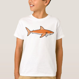 オレンジ色のサメのキッズTシャツ – 楽しくて元気な海の世界 Tシャツ