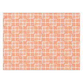 オレンジ色のサンゴ抽象芸術正方形パターン テーブルクロス (正面(横))