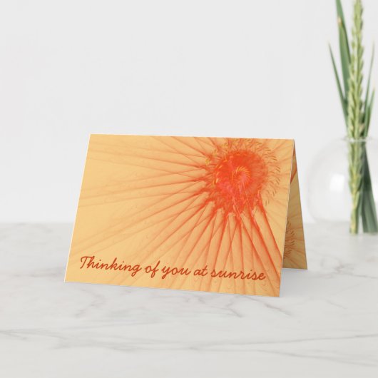 オレンジ色のサンシャイン レイズ テンプレートを想って カード (正面)