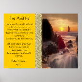 オレンジ色のサンセットポスターを使用した火と氷 ポスター (正面)