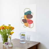 オレンジ色のシェイプの組芸術的成 箔ポスター (レイダウン (キッチン))