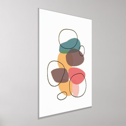 オレンジ色のシェイプの組芸術的成 箔ポスター (レイダウン)