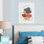 オレンジ色のシェイプの組芸術的成 箔ポスター (インサイチュ (寝室))