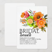 オレンジ色のシトラス ブライダル ブルンチ 招待状 テンプレート, オレンジ B (正面/裏面)