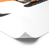 オレンジ色のショベルカー 子供部屋 インテリア ポスター (角)