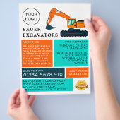 オレンジ色のショベル、ビルダーズ広告ズ チラシ (手)