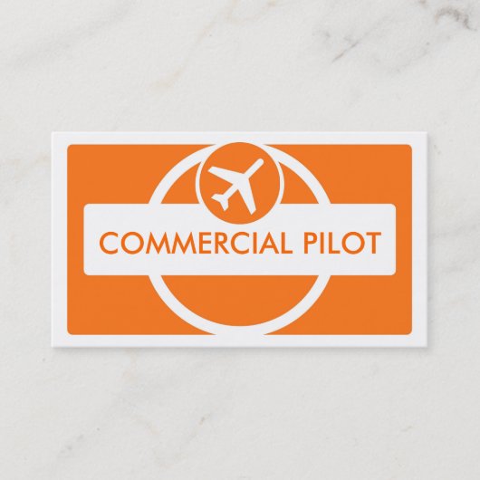 オレンジ色のシンプル白カスタムパイロット名刺 名刺 (正面)