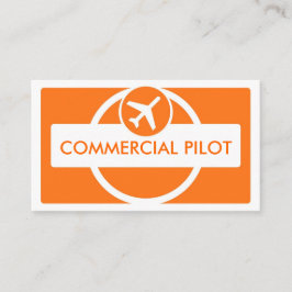 オレンジ色のシンプル白カスタムパイロット名刺 名刺