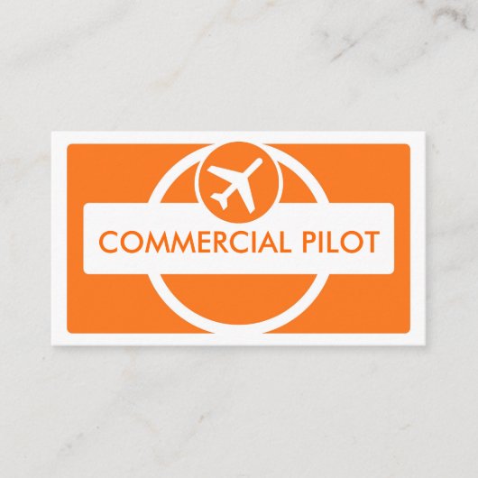 オレンジ色のシンプル白カスタムパイロット名刺 名刺 (正面)