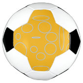 オレンジ色のジオメトリ上の円ループ サッカーボール (回転)
