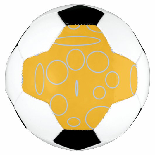 オレンジ色のジオメトリ上の円ループ サッカーボール (正面)